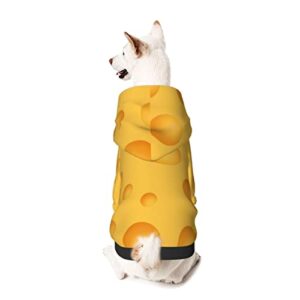 yellow cheese pattern cat costumes for pets dog hoodie puppy sweatshirt winter clothes pet hooded