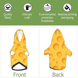 Yellow Cheese Pattern Cat Costumes for Pets Dog Hoodie Puppy Sweatshirt Winter Clothes Pet Hooded