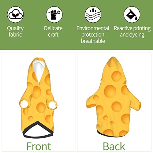 Yellow Cheese Pattern Cat Costumes for Pets Dog Hoodie Puppy Sweatshirt Winter Clothes Pet Hooded