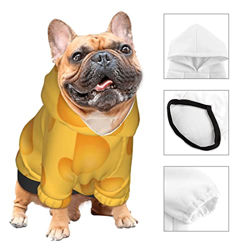 Yellow Cheese Pattern Cat Costumes for Pets Dog Hoodie Puppy Sweatshirt Winter Clothes Pet Hooded