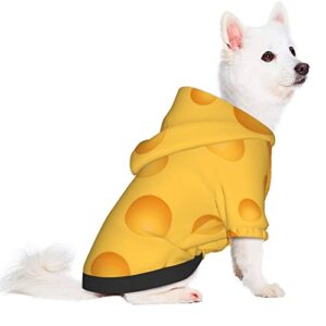 Yellow Cheese Pattern Cat Costumes for Pets Dog Hoodie Puppy Sweatshirt Winter Clothes Pet Hooded