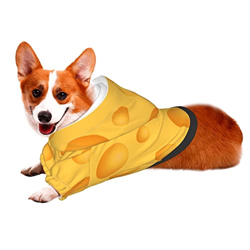 Yellow Cheese Pattern Cat Costumes for Pets Dog Hoodie Puppy Sweatshirt Winter Clothes Pet Hooded