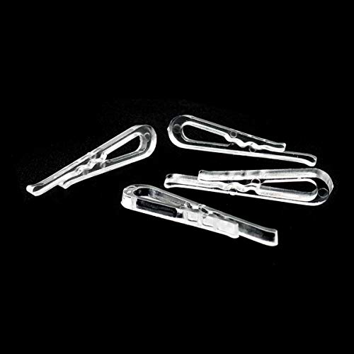 MEETOOT 300pcs Transparent Plastic Alligator Clip 38mm Shirt Fixing Packing Clip U Shape Plastic Clothespins for Ties Socks Pants Shirts