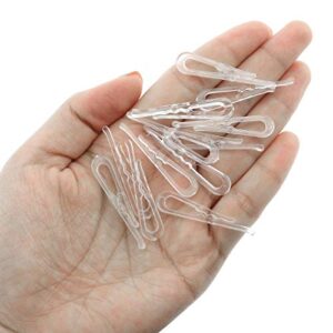 MEETOOT 300pcs Transparent Plastic Alligator Clip 38mm Shirt Fixing Packing Clip U Shape Plastic Clothespins for Ties Socks Pants Shirts