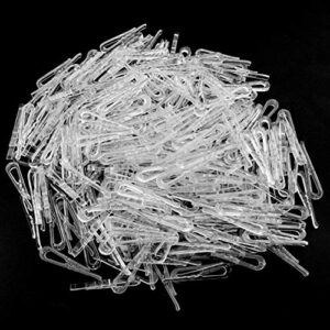 MEETOOT 300pcs Transparent Plastic Alligator Clip 38mm Shirt Fixing Packing Clip U Shape Plastic Clothespins for Ties Socks Pants Shirts