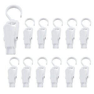 zzlzx 12pcs multifunctional plastic family travel rotating rotating hanging laundry hook clothes pins hat clip for hanging curtains, christmas party light hook clips