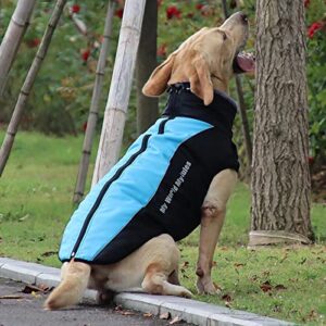 Xqpetlihai Dog Winter Jacket Reflective Waterproof Windproof Dog Jacket with Zipper Harness & Furry Collar for Hiking Camping with Zipper Pet Winter Coat Fleece for Medium Large Dogs (B,3XL)