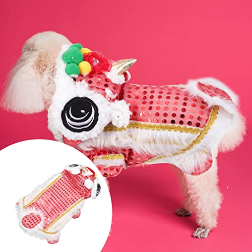 STOBOK Boy Hoodies Cute Dance Lion Dragon Pet Costume with Sequins Chinese New Year Cat Dog Clothes Hoodies Coat Pet Chinese New Year Pet Costume Outdoor Warm Dog Winte Clothes Boys Winter Coat