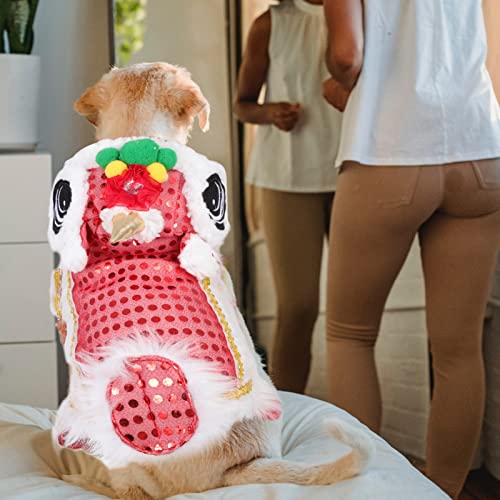 STOBOK Boy Hoodies Cute Dance Lion Dragon Pet Costume with Sequins Chinese New Year Cat Dog Clothes Hoodies Coat Pet Chinese New Year Pet Costume Outdoor Warm Dog Winte Clothes Boys Winter Coat