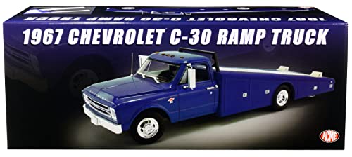 1967 Chevy C30 Ramp Truck Blue Limited Edition to 312 Pieces Worldwide 1/18 Diecast Model Car by Acme A1801709