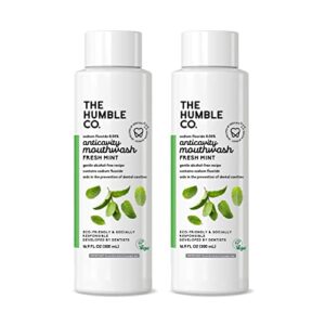 the humble co. anticavity mouthwash 2pk – alcohol free mouthwash for oral care, gum health, and cavity prevention, vegan cruelty free and non-toxic natural mouthwash (mint, 16.9 oz)
