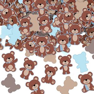 500 pieces bear shaped confetti baby shower decorations blue brown bear paper confetti bear table party arrangement sprinkles bear birthday party decorations for baby shower party table home