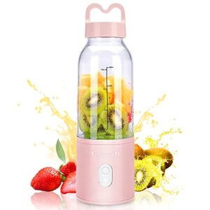 eshwb portable blender for shakes and smoothies – 14oz usb rechargeable – multifunctional smoothie maker with ultra sharp blades and non-bpa blender bottle – ideal for traveling, gym, office