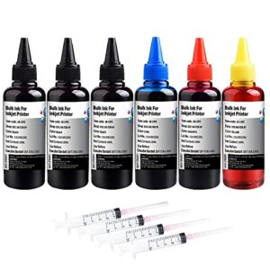6 bottles ink and ink refill kits compatible with hp 950 951 932 933 60 61 952 902 901 62 63 64 65 21 22 920 940 934 564 711 970 971 95 96 inkjet printer cartridges for refillable ink cartridges