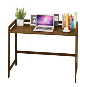hollyhome bamboo writing desk with baffle, 33.07"(l) x16.93(w) x31.50(h), study computer and laptop desk, home office desk, freestanding portable dressing gaming table for apartment, bedroom