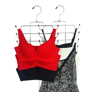 liyzwjy metal hanger saving hangers closet organizer for tank tops,bras,cami,strappy dress,bathing suits,belts (2pack)