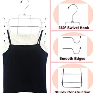 LIYZWJY Metal Hanger Saving Hangers Closet Organizer for Tank Tops,Bras,Cami,Strappy Dress,Bathing Suits,Belts (2pack)