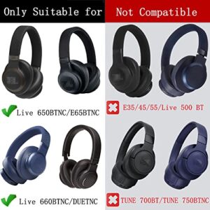 YunYiYi Live 650 BTNC E65BTNC Ear Pads Ear Cushions Compatible with JBL E65BTNC /Duet NC/Live 650BTNC/Live 660 BTNC Headset Earpads (Black 1)