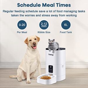 Yakry Automatic Dog Feeder with Camera - 6L/25 Cups Smart Cat Feeder with Timer 2-Way Audio HD 1080P Cam Night Vision - 2.4G WiFi Pet Food Dispenser with App Control C2