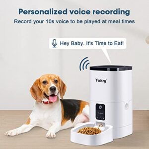 Yakry Automatic Dog Feeder with Camera - 6L/25 Cups Smart Cat Feeder with Timer 2-Way Audio HD 1080P Cam Night Vision - 2.4G WiFi Pet Food Dispenser with App Control C2