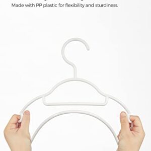 SONGMICS Plastic Hangers, 30 Pack Lightweight Space-Saving Hangers, Hangs up to 8 lb, Heavy-Duty Clothes Hangers for Coats, Pants, Dresses, White UCRP007W30