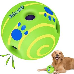 tauchgoe interactive dog toys wobble giggle dog ball for medium large dogs, wiggle waggle wag funny sounds squeaky active ball dog toy for iq training cleaning teeth, dogs favorite gift