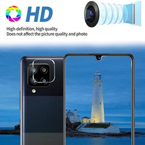 [3+3 Pack] Galaxy A42 Screen Protector with Camera Lens Protector, HD Tempered Glass Film, 9H Hardness, Anti Scratch, Easy Installation, Bubble Free, Screen Protector for Samsung Galaxy A42 5G