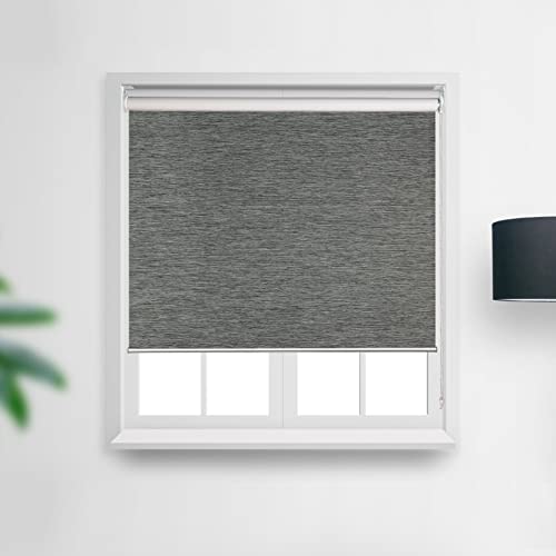 RED GRAPES Roller Window Shades,100% Blackout UV Protection Roller Blinds,Window Blind with Thermal Insulated,Window Shade for Home Office Living Room,Easy to Install(Gray, 36'')