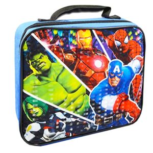 Marvel Shop Marvel Avengers Lunch Bag Set For Boys, Kids - Bundle with Avengers School Lunch Box With Spiderman Stickers And More (Avengers School Supplies)