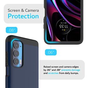 TUDIA DualShield Designed for Motorola Edge 5G UW Case/Moto Edge 2021 Case, [Merge] Shockproof Military Grade Slim Heavy Duty Tough Dual Layer Protection for Moto Edge 5G UW Case - Indigo Blue