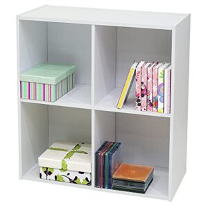 KB Designs - 4-Cube Bookcase, Unit Shelf, Storage Organizer, White