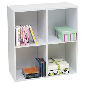 KB Designs - 4-Cube Bookcase, Unit Shelf, Storage Organizer, White