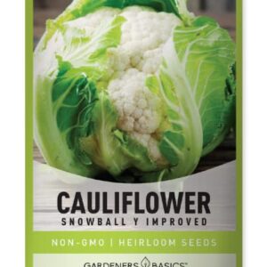 Cauliflower Seeds for Planting - (Snowball Y Improved) is A Great Heirloom, Non-GMO Vegetable Variety- 1 Gram Seeds Great for Outdoor Spring, Winter and Fall Gardening by Gardeners Basics