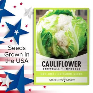 Cauliflower Seeds for Planting - (Snowball Y Improved) is A Great Heirloom, Non-GMO Vegetable Variety- 1 Gram Seeds Great for Outdoor Spring, Winter and Fall Gardening by Gardeners Basics