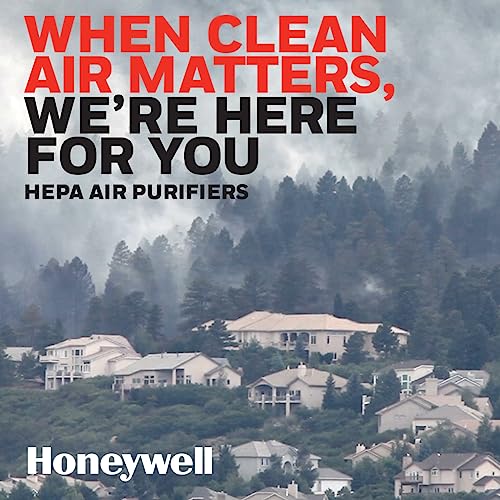 Honeywell HPA080 InSight HEPA Air Purifier with Air Quality Indicator and Auto Mode, Allergen Reducer for Medium Rooms (100 sq ft), Black - Wildfire/Smoke, Pollen, Pet Dander & Dust Air Purifier