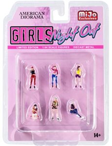 girls night out" 6 piece diecast figurine set for 1/64 scale models by american diorama"