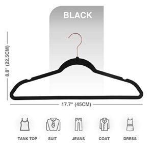 Ulimart Velvet Hangers -Hangers 50 Pack- Non Slip Hangers Heavy Duty Clothes Hangers - Hangers Non Slip Felt Hangers for Coats, Suit, Jackets, Pants & Dress Black Velvet Hanger