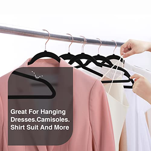 Ulimart Velvet Hangers -Hangers 50 Pack- Non Slip Hangers Heavy Duty Clothes Hangers - Hangers Non Slip Felt Hangers for Coats, Suit, Jackets, Pants & Dress Black Velvet Hanger