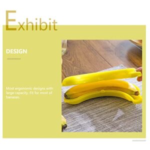 Cabilock Plastic 4Pcs Banana Saver Cute Banana Case Outdoor Lunch Fruit Storage Box- Suitable for Cchool Office Picnic and Travel Yellow Banana Storage Box