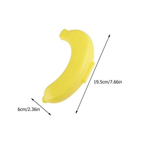 Cabilock Plastic 4Pcs Banana Saver Cute Banana Case Outdoor Lunch Fruit Storage Box- Suitable for Cchool Office Picnic and Travel Yellow Banana Storage Box