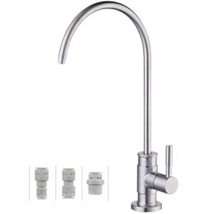 drinking water faucet brushed nickel,wellup reverse osmosis faucet for non air gap ro water filtration system, lead-free stainless steel kitchen water filter ro faucet for kitchen bar sink…
