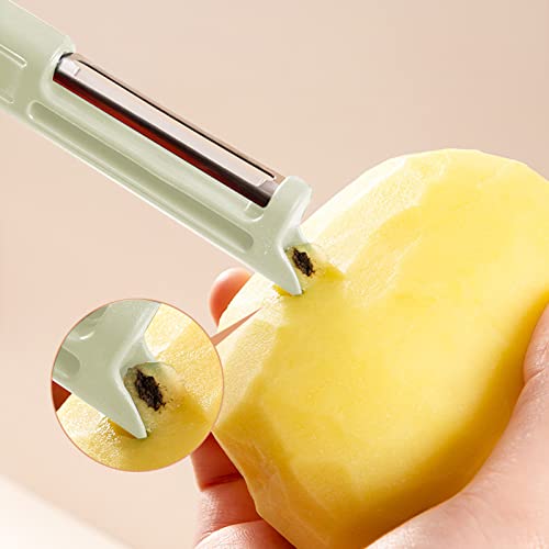 DEFUTAY 2 in 1 Fruit and Vegetable Scrubber with Peeler,Kitchen Cleaning Brush Set for Fruits,Apples,Potatoes, Carrots,Veggie