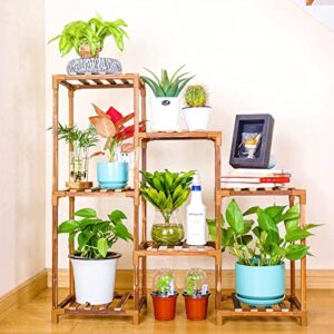 Bonviee Corner Plant Stand Indoor, 5 Tier 7Potted Plant Shelf for Multiple Plants Indoor Outdoor, Corner Plant Stand Flower Holder for Garden, Window, Balcony and Living Room-7 Potted