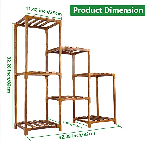 Bonviee Corner Plant Stand Indoor, 5 Tier 7Potted Plant Shelf for Multiple Plants Indoor Outdoor, Corner Plant Stand Flower Holder for Garden, Window, Balcony and Living Room-7 Potted