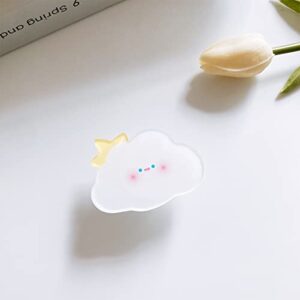 ONLYOU GRIPTOK Phone Grip Holder Hand Korea Simple Cute Stylish Smartphone Stand Design Cloud Cloud Unique (White)