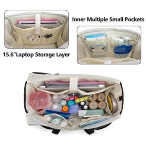 LoDrid Nurse Bag with Bottom Pad, Large Home Health Nurse Bag, Medical Assistant Bag with Multiple Pockets Features, Nurse Equipment Bag for Work, Totem, Bag Only