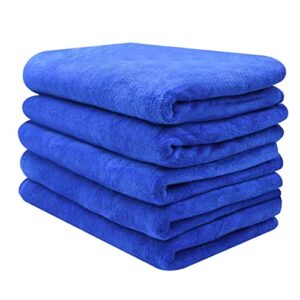 3/5/10 pack large car drying towels, 24” x 60” microfiber car wash towels, ultra absorbent microfiber car towels, lint and scratch free microfiber towels, thick towers for car, truck, suv (5 pack)