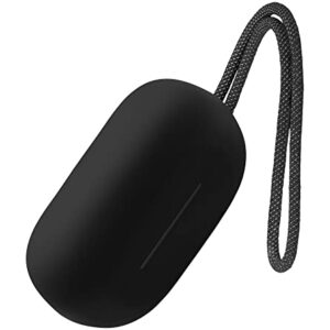 Geiomoo Silicone Carrying Case Compatible with JBL Reflect Mini NC, Portable Scratch Shock Resistant Cover with Carabiner (Black)