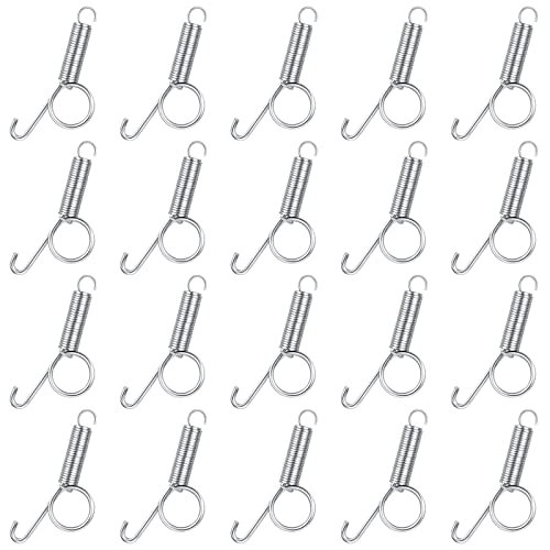 20 Pieces Spring Door Latch for Rabbit Cages Door Metal Finger Spring Latch Hook for Fixing Pet Wire Cage Rabbit Birds Bunny Rodents Guinea Pig Hamster Parrot Hedgehog Cage Door (2.87 x 0.9 Inch)