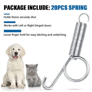 20 Pieces Spring Door Latch for Rabbit Cages Door Metal Finger Spring Latch Hook for Fixing Pet Wire Cage Rabbit Birds Bunny Rodents Guinea Pig Hamster Parrot Hedgehog Cage Door (2.87 x 0.9 Inch)